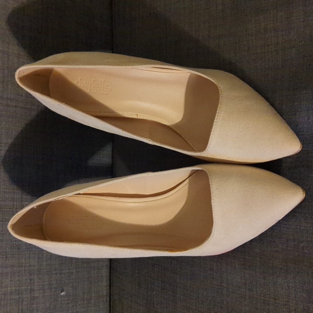 Charlotte Russe Nude Suede Heels